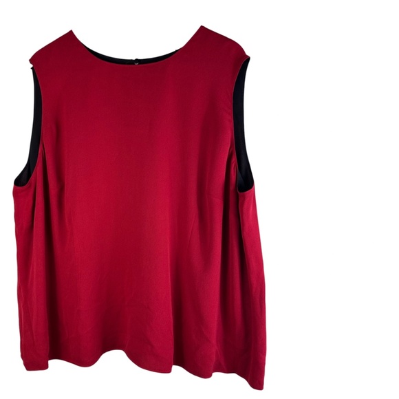 Coldwater Creek 2 pc Reversible Top Tunic Tank Shirt 3X 22 24 Red Black SILK - Picture 3 of 8